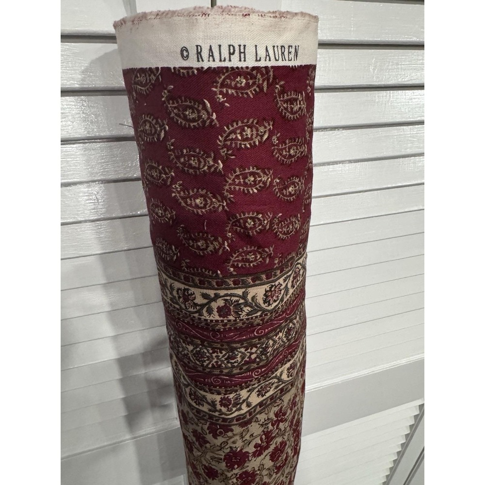 Ralph Lauren Vintage Upholstery Fabric 9+ Yards Discontinued NEW NOS 55"Wide Red - Picture 10 of 16